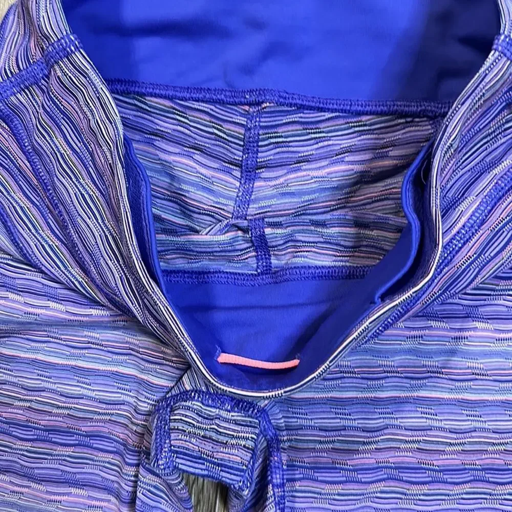 Lululemon Run Inspire Crop II Leggings Space Dye Twist Iris Flower‎ Pink Shell 4